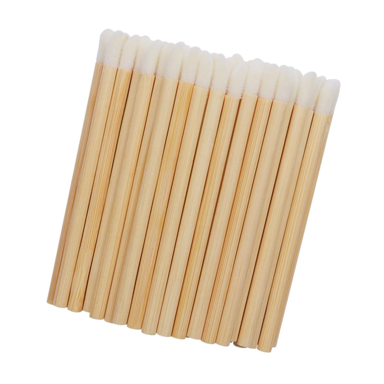 Baluue Bamboo Lipstick Brush 100pcs Lip Makeup Brush Applicators Travel Size Easy to Apply Carry for Home On-the-go