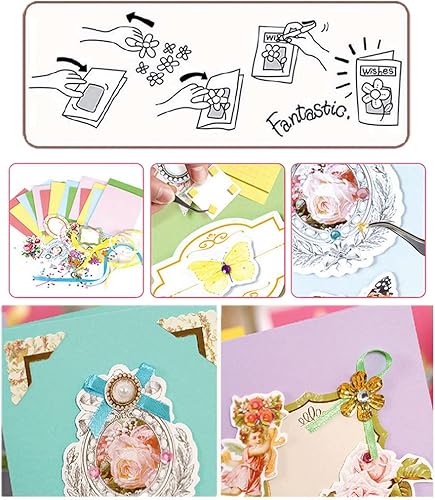Miniatura 6 de Gigicloud Kit de tarjetas de papel, kit de tarjetas de felicitación hechas a mano, juego de materiales para hacer tarjetas, juego de tarjetas