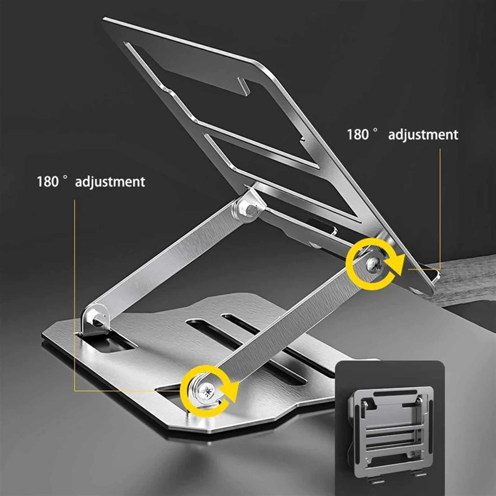 Regulowana podstawka pod laptopa, Uchwyt na laptopa 360 obrotowy aluminiowy uchwyt na laptopa(Black)