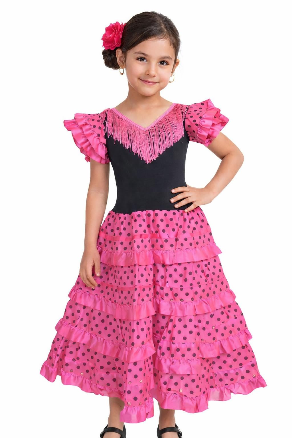 AMARU SANCHESU Vestido Infantil de Flamenco o sevillanas