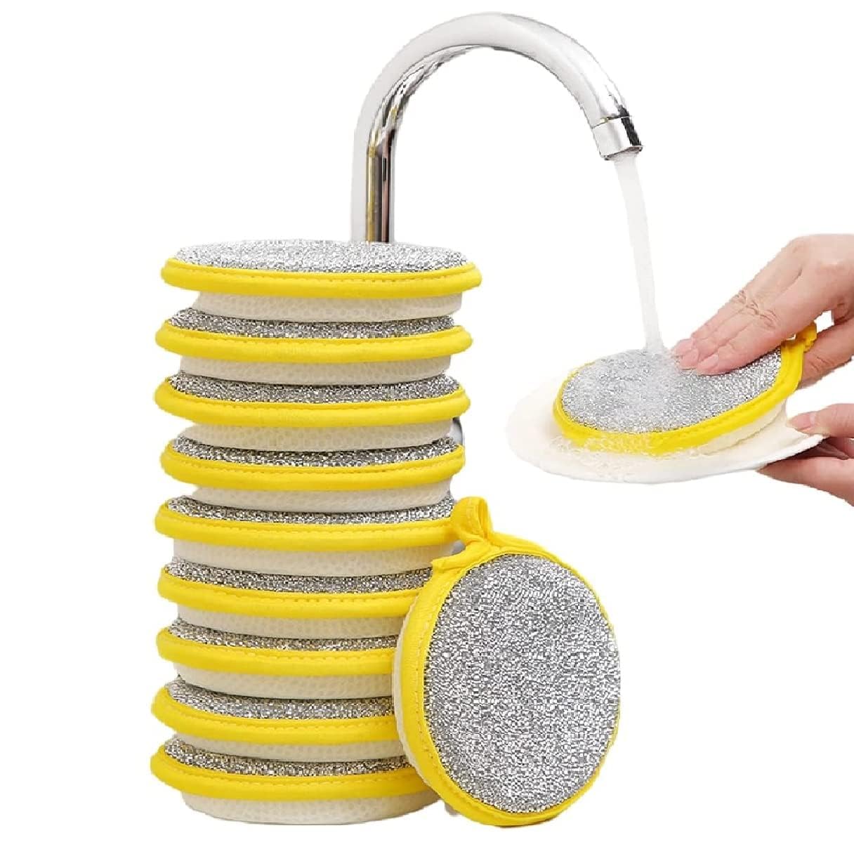 Heavy Duty Kitchen Sponges, Reusable Sponges, Double Sided Non-Scratch Microfiber Sponge for Scrubbing and Effortless Cleaning of Dishes, Pots-picture-32