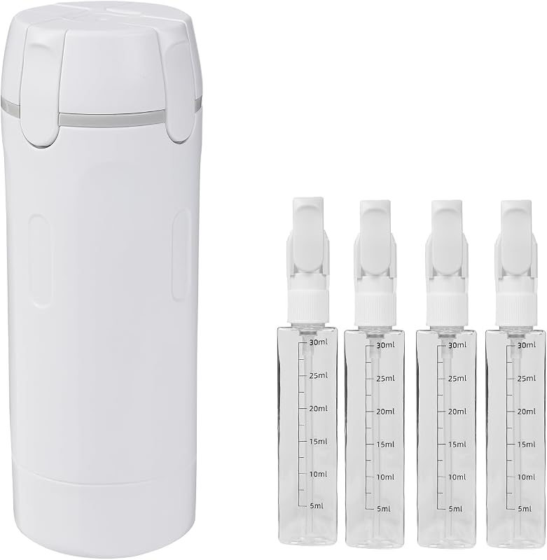 Frasco dispensador de viagem 4 em 1 chefensty, branco, com 4 compartimentos de 30 mL