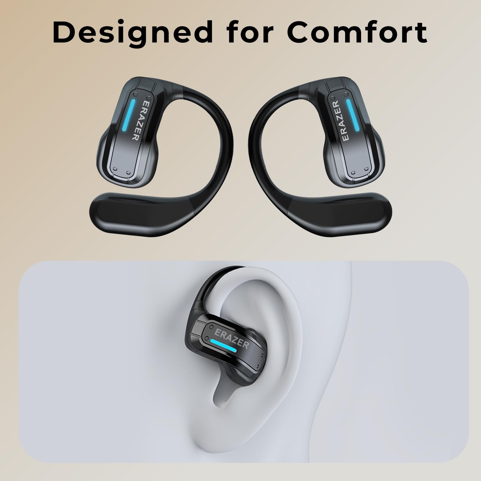 ERAZER X8 - Auriculares traductores en tiempo real con IA para traducción de idiomas en 165 idiomas, dispositivo de traducción bidireccional para iOS y Android, viajes, negocios y aprendizaje