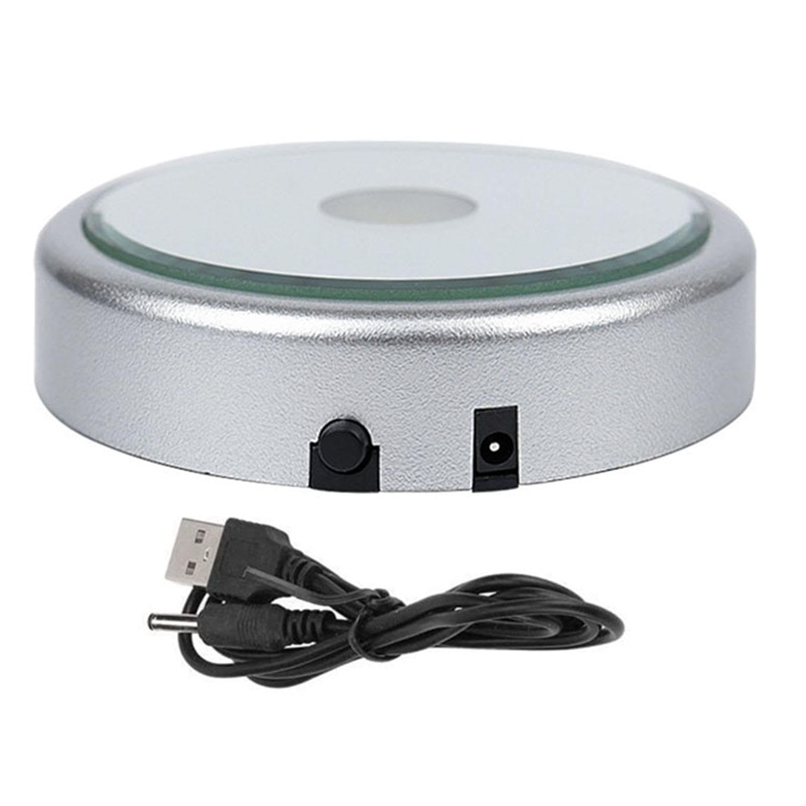ATORSE™ LED Display Base Round LED Colorful Luminous Base for Crafts Jewelry Bottles Silver-image-28