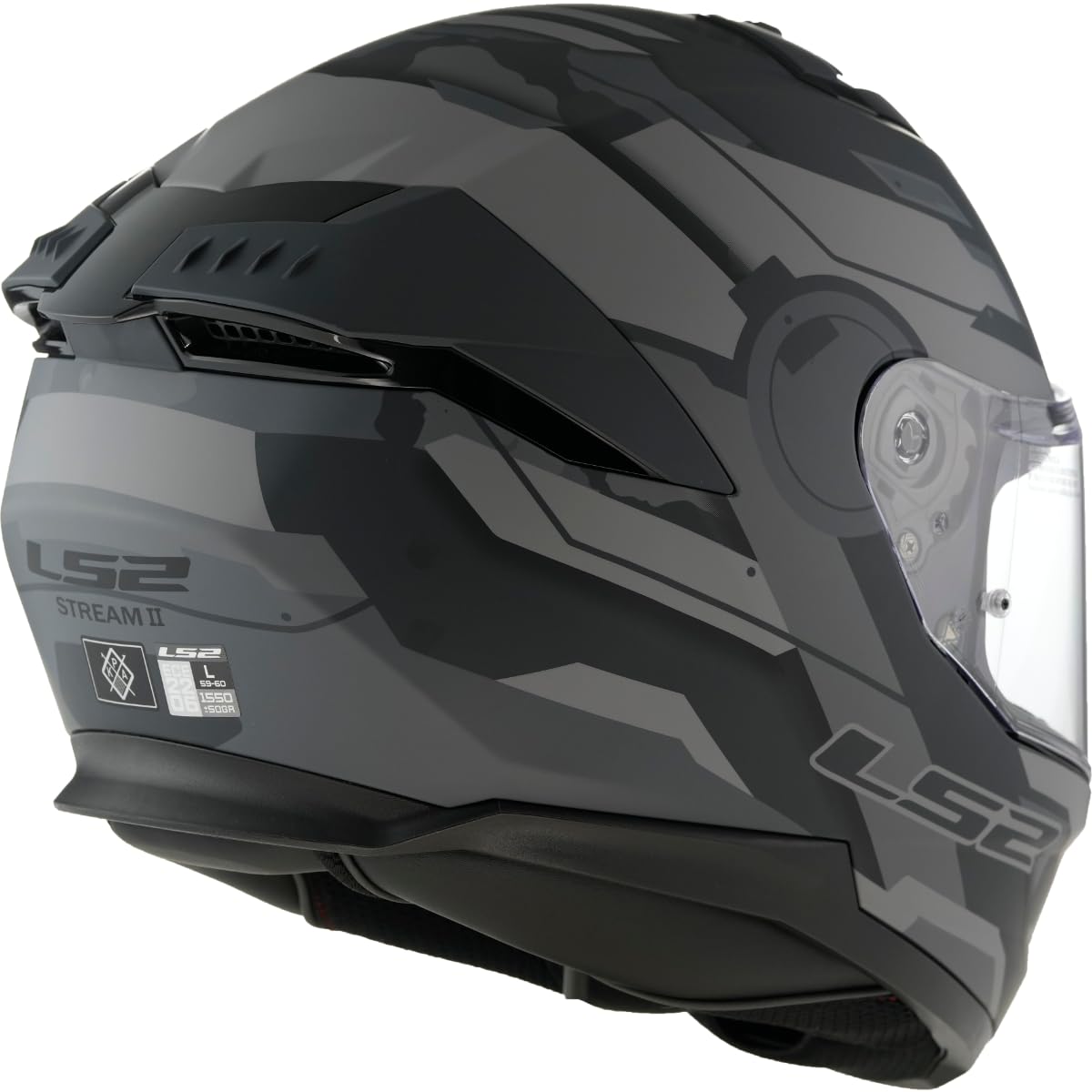 LS2 FF808 Stream II Shadow Kask, matowy szary, XL (61/62)