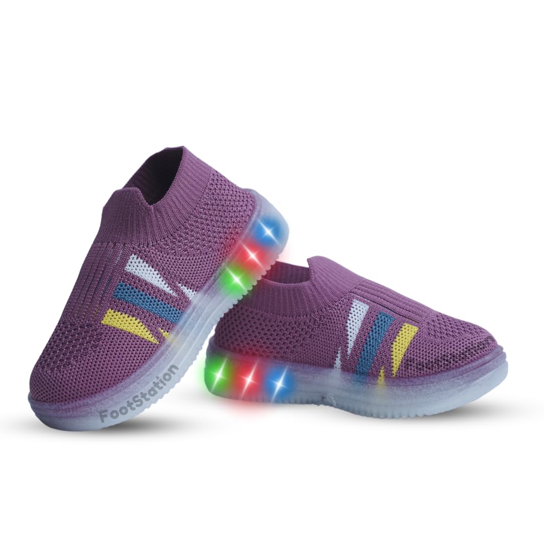 Boys & Girls Breathable LED Light-Up Shoes | Breathable, Shock Absorbing and Soft Sole Mocassion Shoes for Energetic Young Devils | Jugnu 8-1