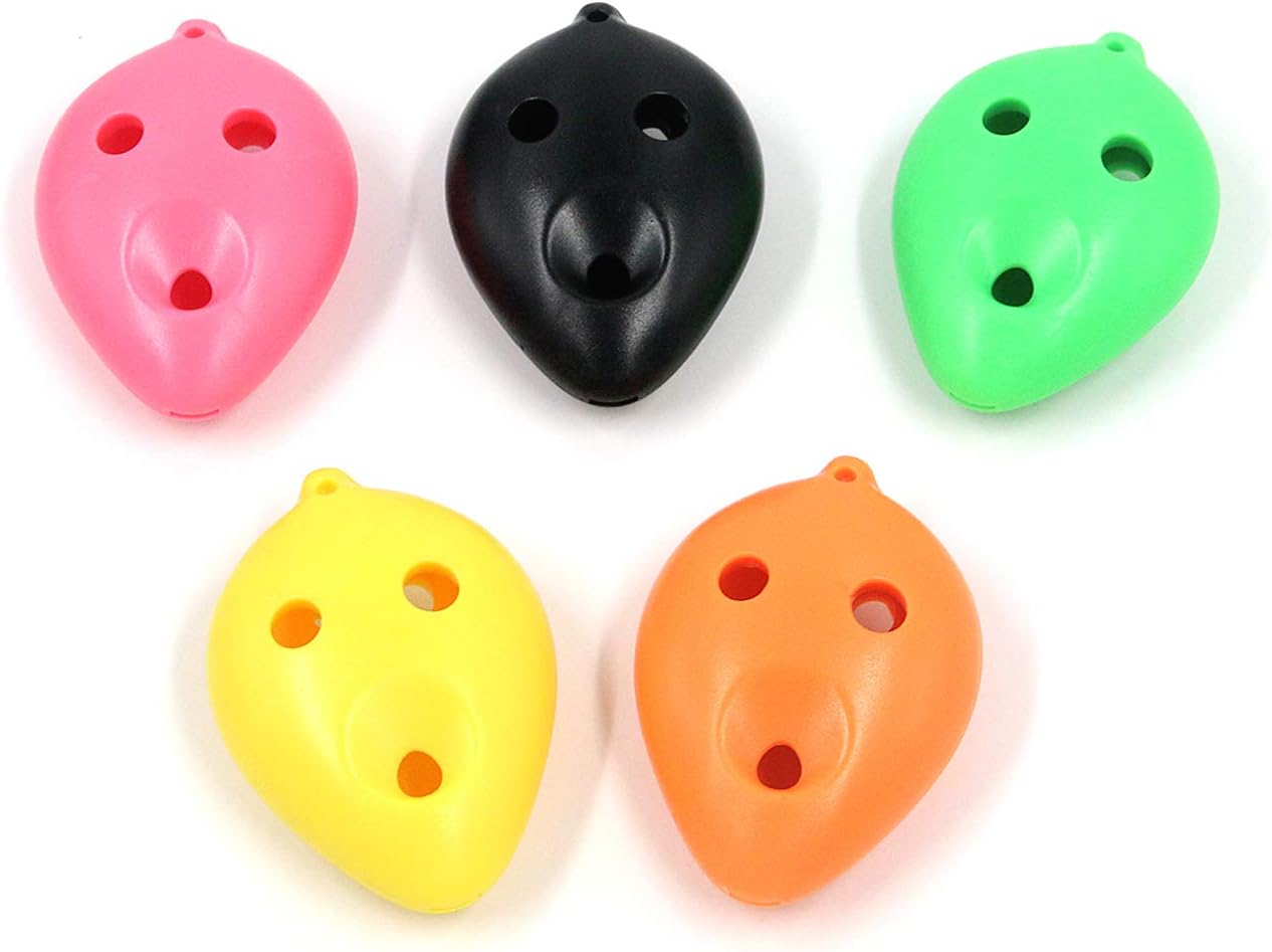 Geesatis 5 pcs 6 Hole Alto C Plastic Ocarina, Musical Instrument Accessories Ocarina, Black Orange Yellow Green Pink Ocarina Lanyard : Musical Instruments