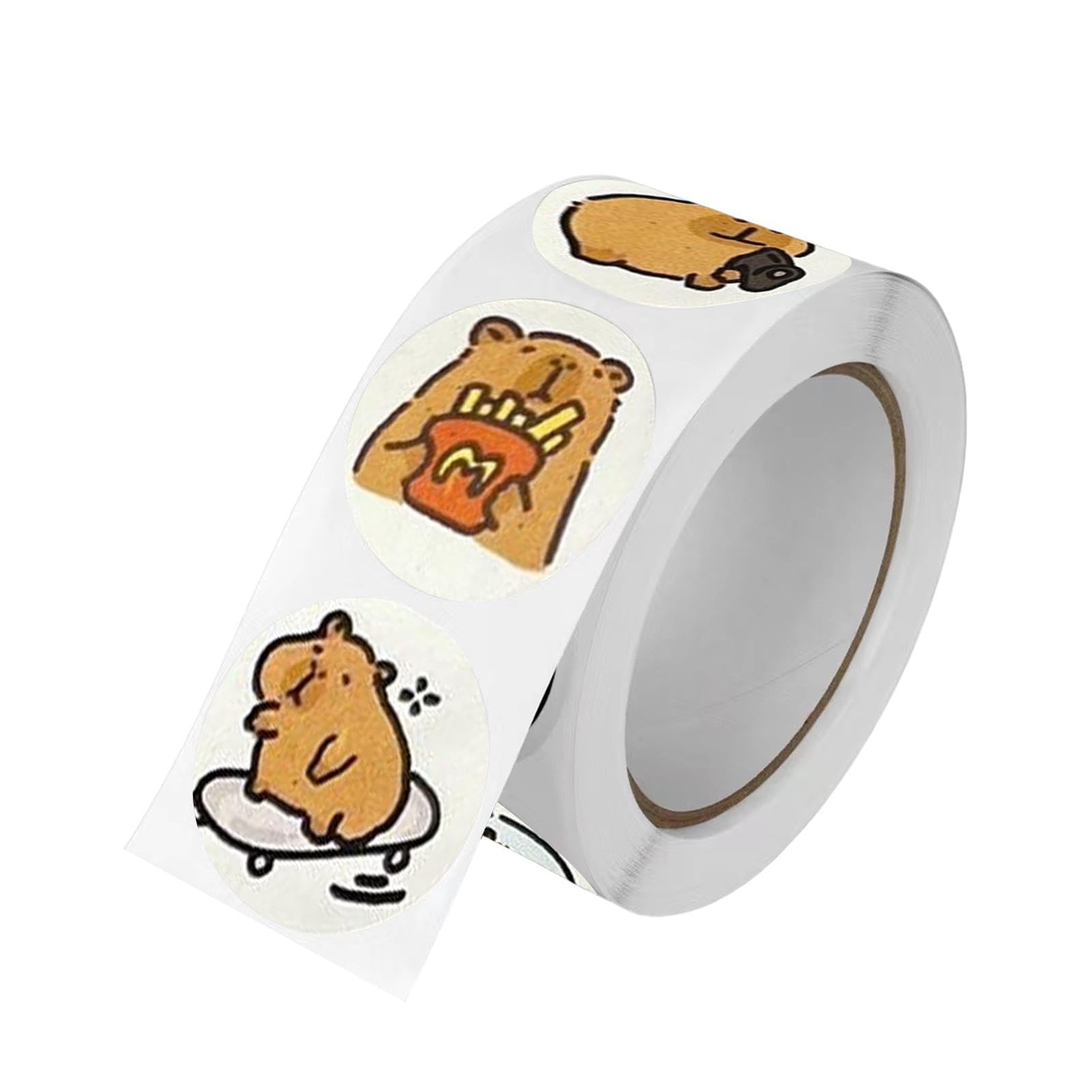 Adval9Vram Capybara Aufkleber Rolle - 1000 Stück, 3x5 Cm, Realistisch, Wasserfest, Für Scrapbooking & Deko