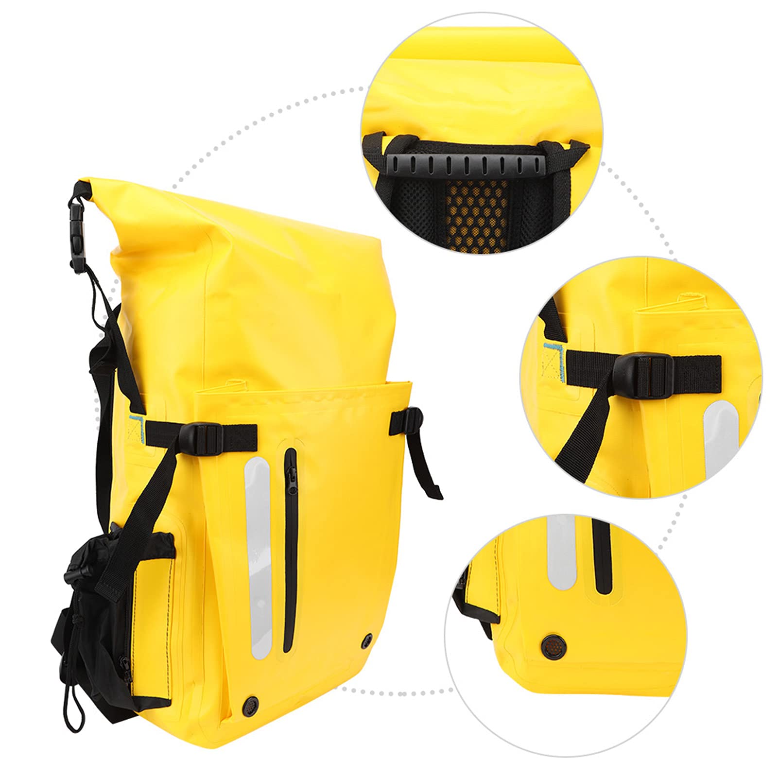 POENVFPO Zaino da Sub, Grande capacità da 30 Litri, con Striscia Riflettente Sulla Borsa Esterna, per Nuoto, Tracciamento di Fiumi, Deriva, ecc.