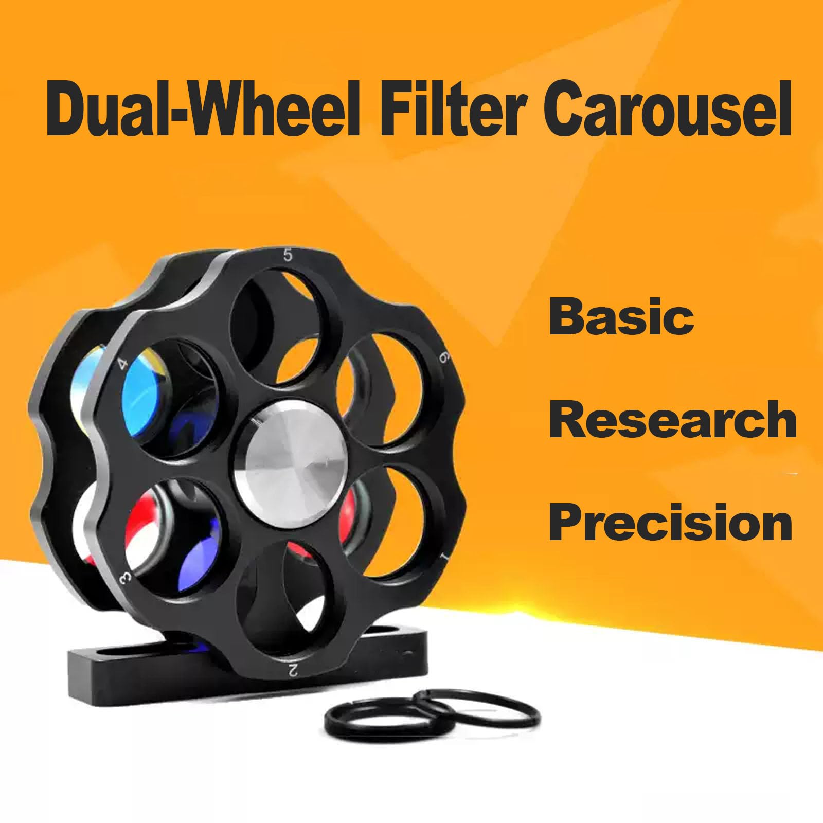 Soporte Para Ruedas De Filtros De Doble Rueda, Diseño Coaxial Tipo Jaula Con Interfaz Roscada M6 Y Rosca Sm1, Con Capacidad Para 12 Filtros De 1 Pulgada, Para Telescopios De Observación Óptica