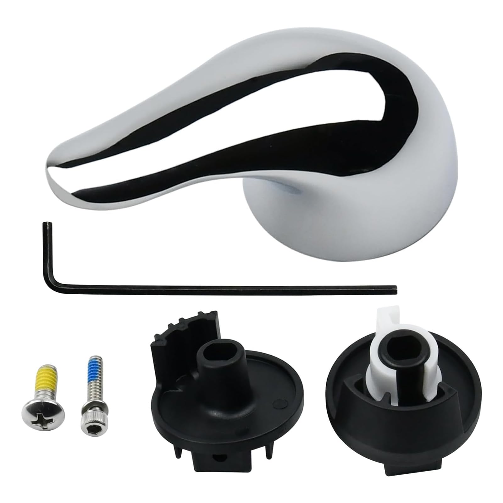 Msioytog Silver Ergonomic Bathroom Faucet Handle Replacement Mattes Resistant For Posi Temp Mocontrol Adapter Appearance Mattes Black Shower Handle Replacement