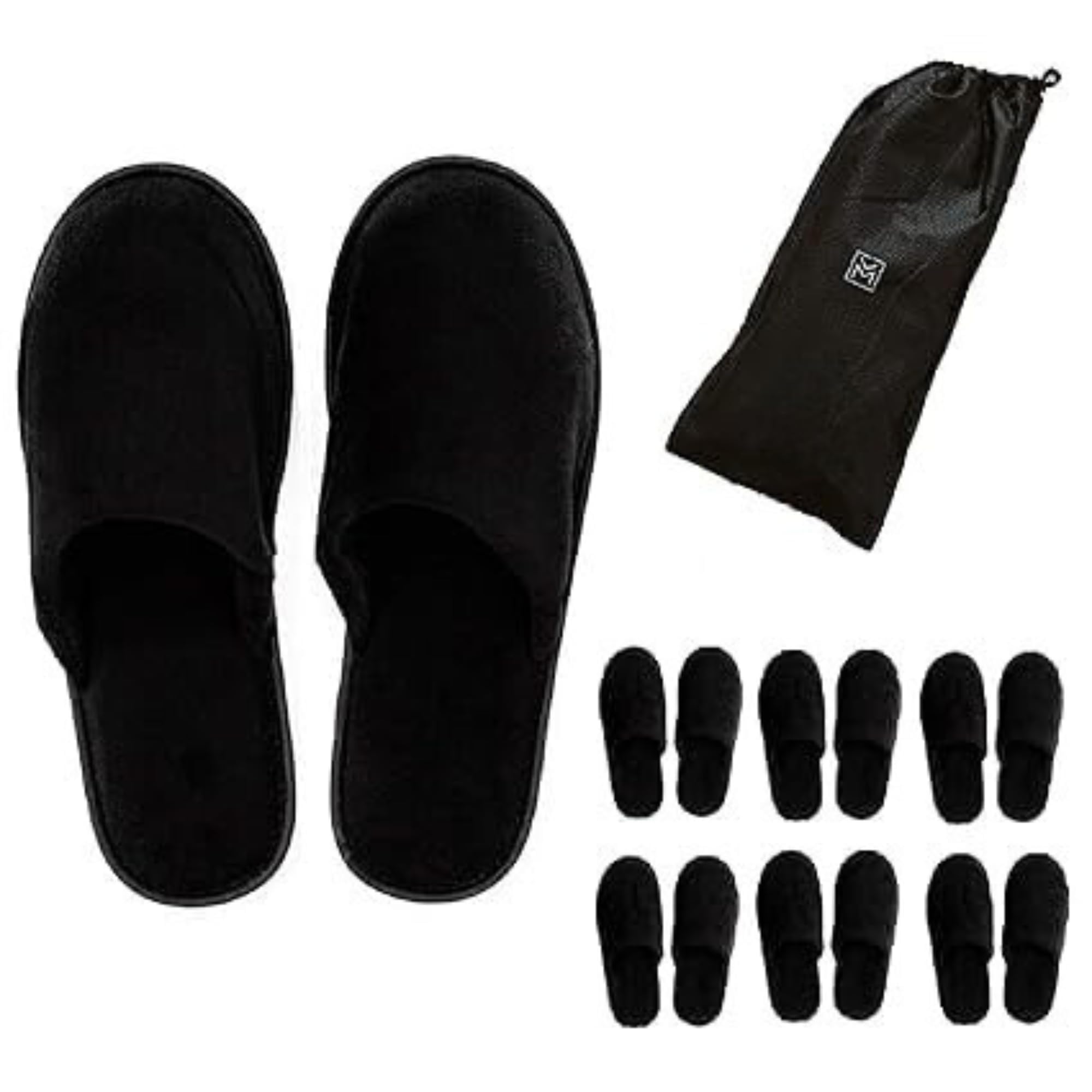 MODLUX Spa Slippers Travel Bags White Fluffy Closed Toe Spa Slippers by Two Sizes To Fit Most Men and Women, Comfortable and Non-Slip - Perfect For Home, Hotel or Commercial Use