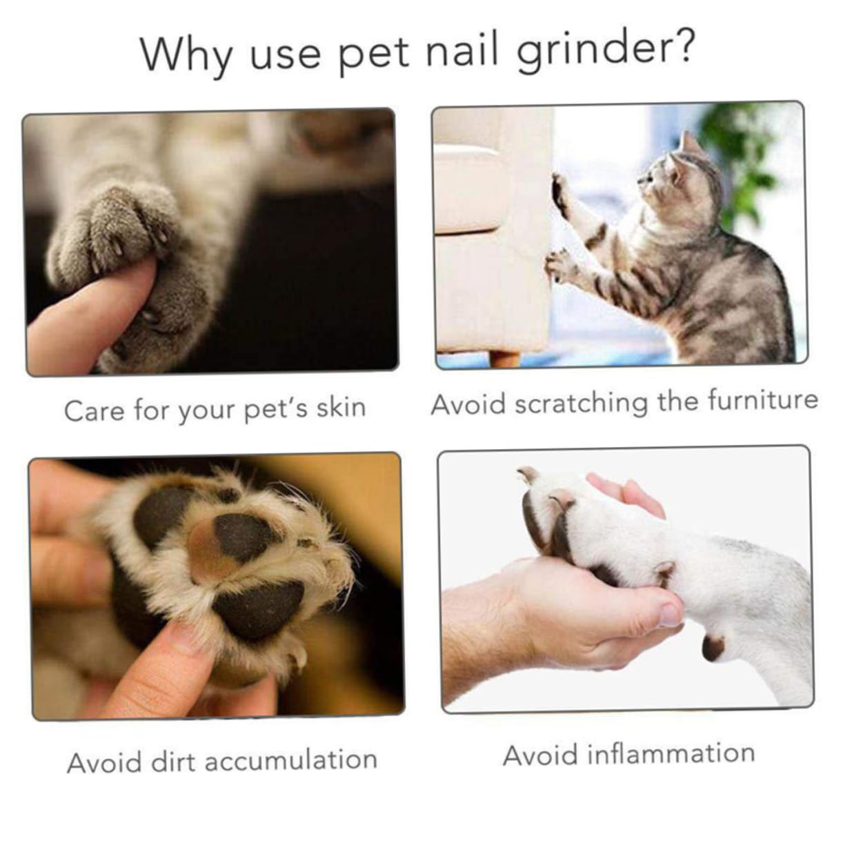 Kisangel 3 Pièces Broyeur De Chien Électrique Coupe-Ongles Lapin Pattes De Lapin Tondeuse à Griffes pour Animaux De Compagnie Ongle pour Animaux De Compagnie Animal De Compagnie Électrique
