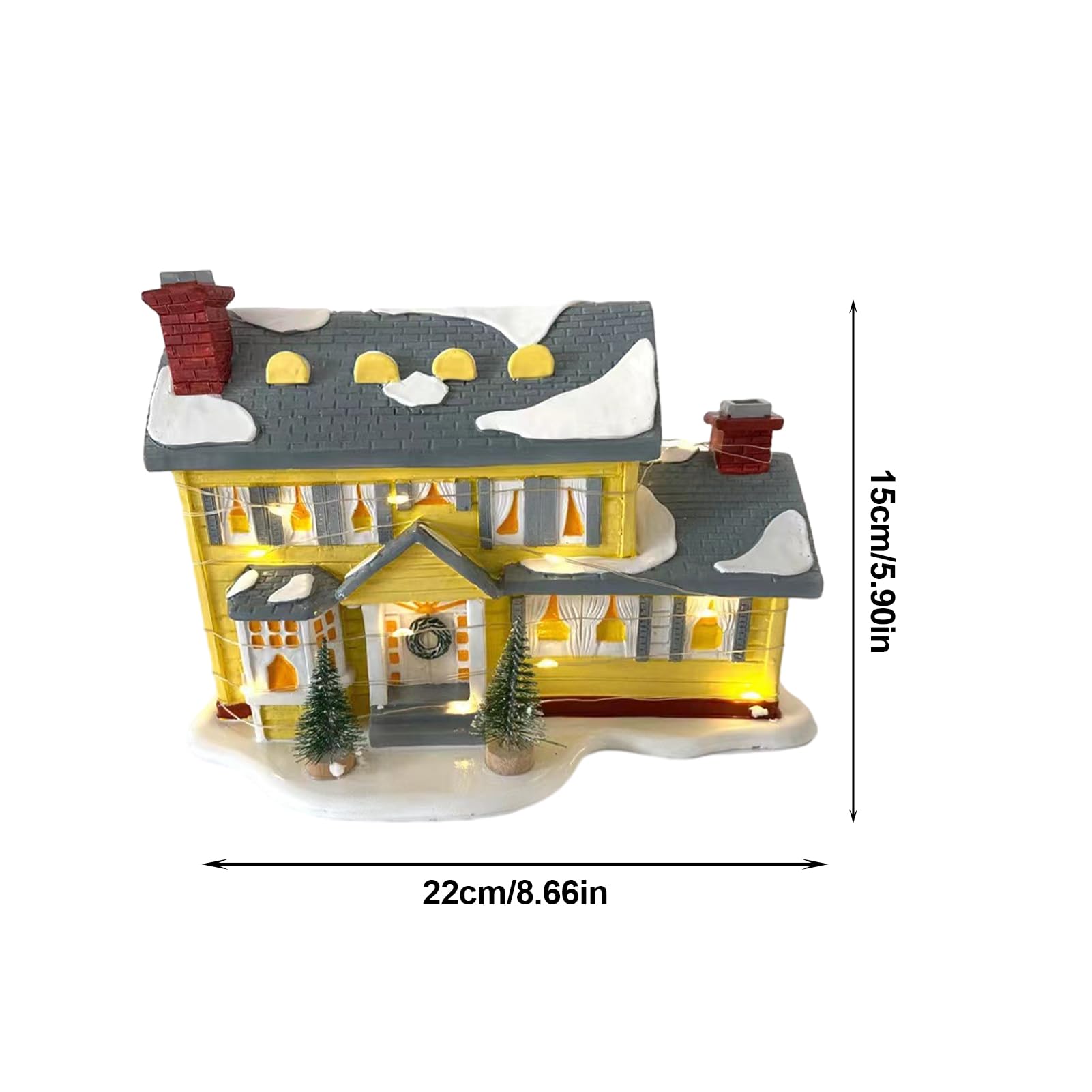 Weihnachten Schneedorf-Weihnachten Dekoration Winter,Weihnachtshaus Beleuchtet,Weihnachtsdorf Häuser Winterdorf,Weihnachtsstadt mit Beleuchtung,Miniatur Haus Deko Objekt Kinder Geschenke (A)