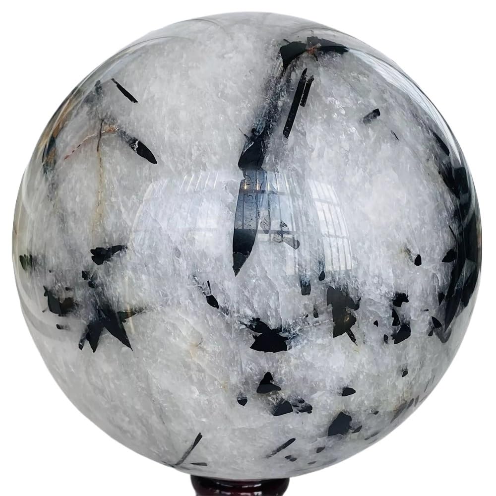 AARTERZZA 1pc 700-800g Black Tourmaline Ball Crystal Stone Repair