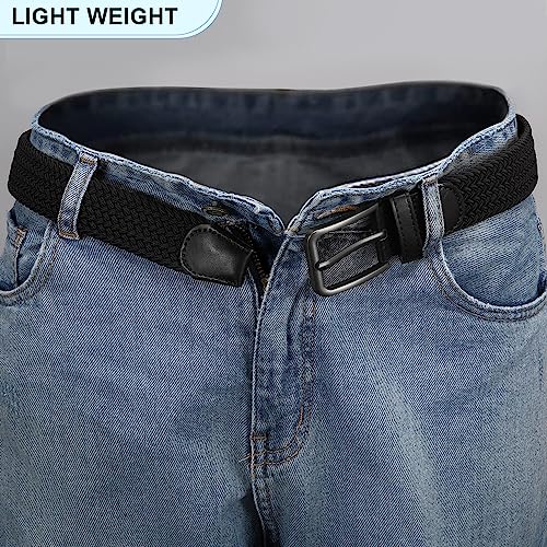 Image of DOOPAI Braided Stretch Belt for Men, Elastic Woven Belt, casual Fabric Golf Belt, 1 3 /8 inch for golf pants jeans, Gift Box