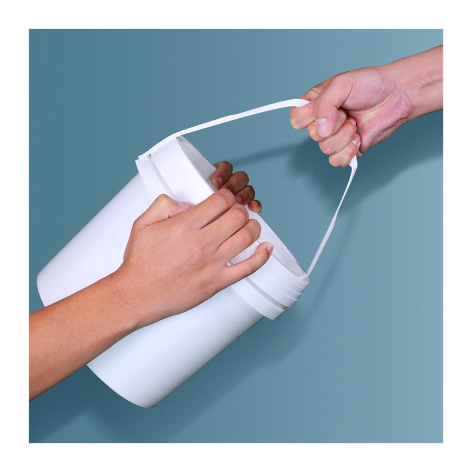 Cubos De Pintura De Plástico Cubo de plástico de 2 Piezas con asa y Tapa. | Contenedor de almacenamiento redondo hermético vacío de 5 litros(Clear)