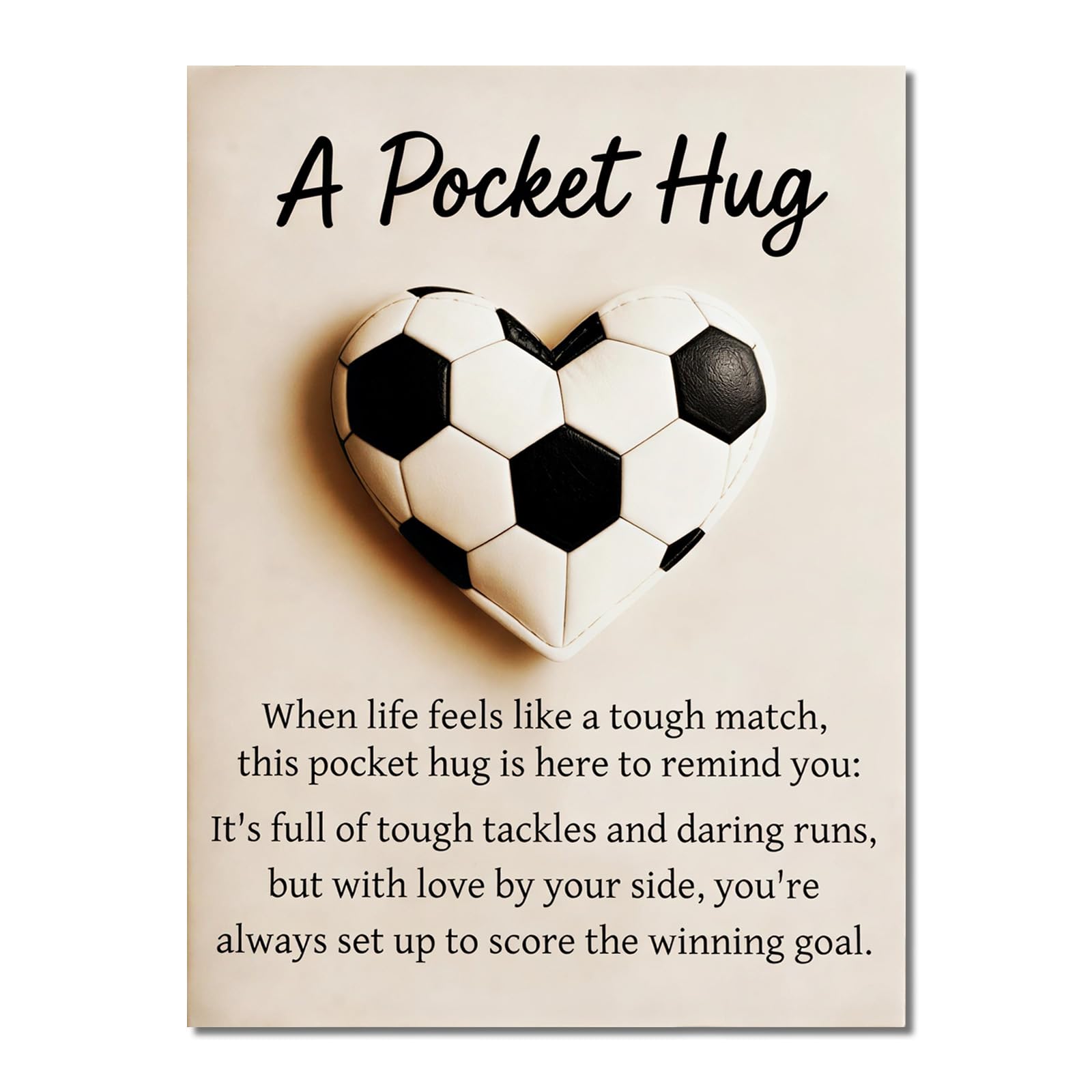 Huipalon Football Pocket Hug Football Gifts Pocket Hug Heart PU Leather Quilting Hugs Gift Thinking of You Small Gift Sending a Hug Gifts for Daughter Son Children