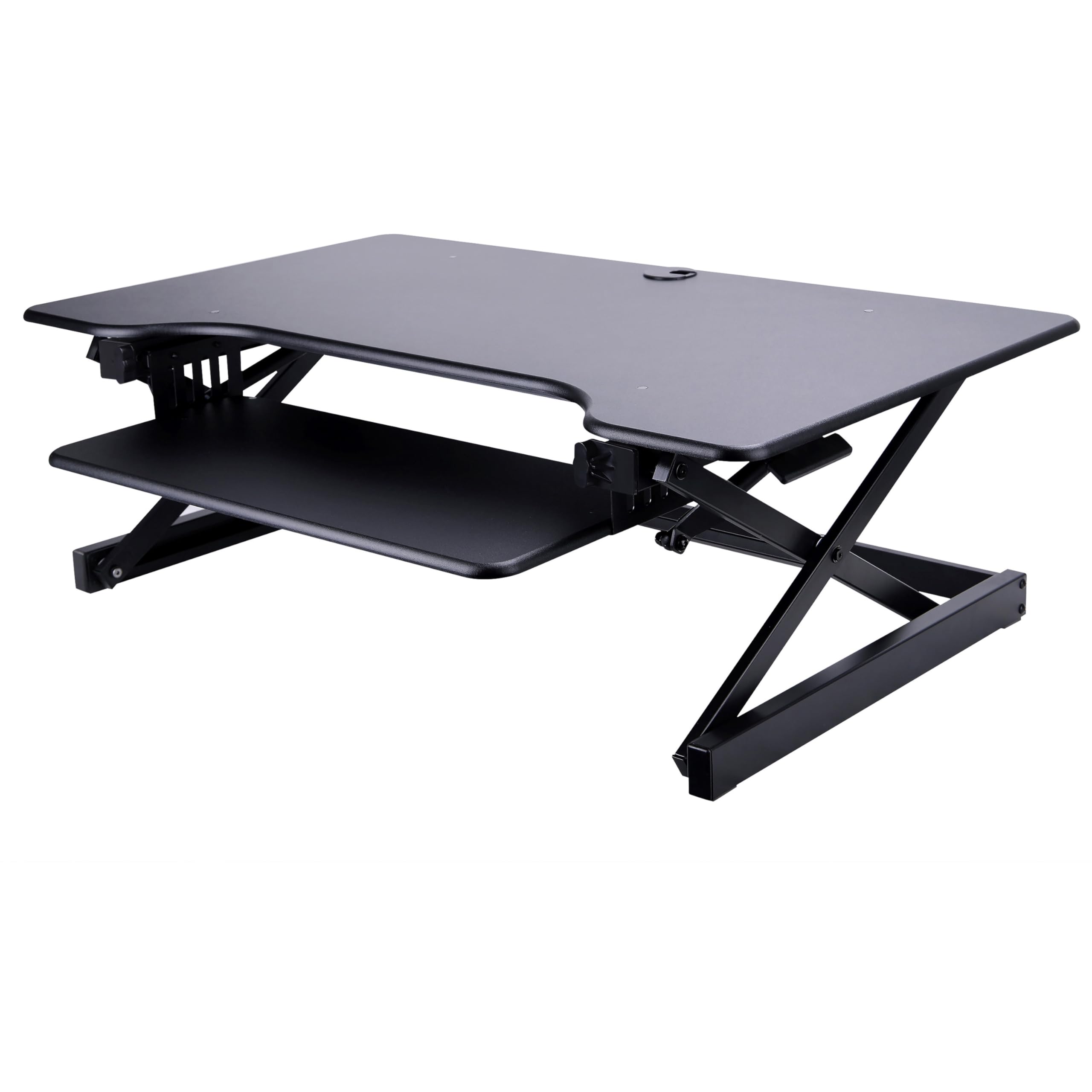 Lorell Deluxe Adjustable Desk Riser, Black, 20" Height x 38" Width x 24" Depth