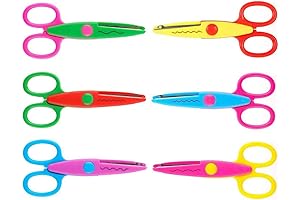 Craft Scissors Decorative Edge - 6 Vibrant Scissor Set for Creative Cutting