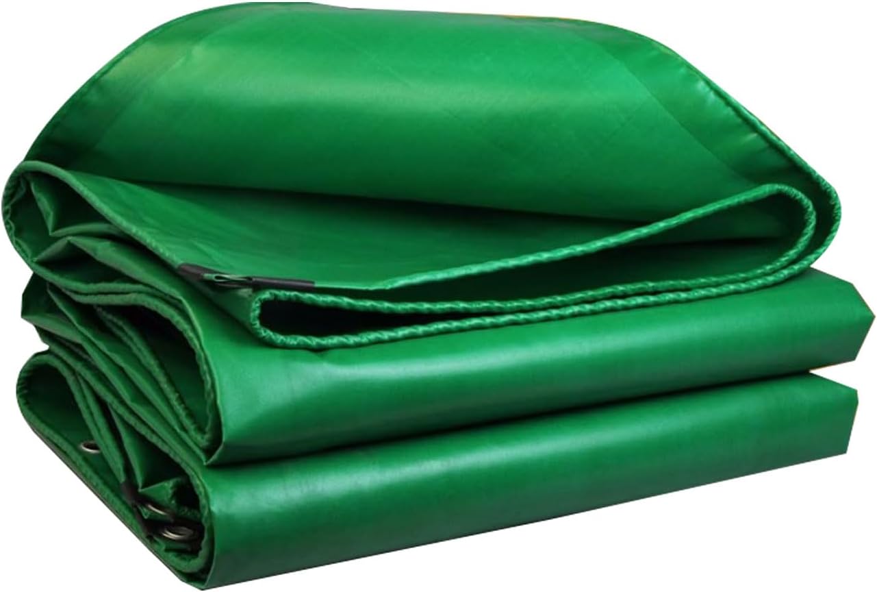 Waterproof Tarp Cover for Outdoor 9.8x9.8ft, 18 Mil Resistant Tarpaulin, Heavy Duty Tarp Cover with Grommets, Boat Tarps Covers Rip and Tear Proof, Multifunctional Canvas Tarps