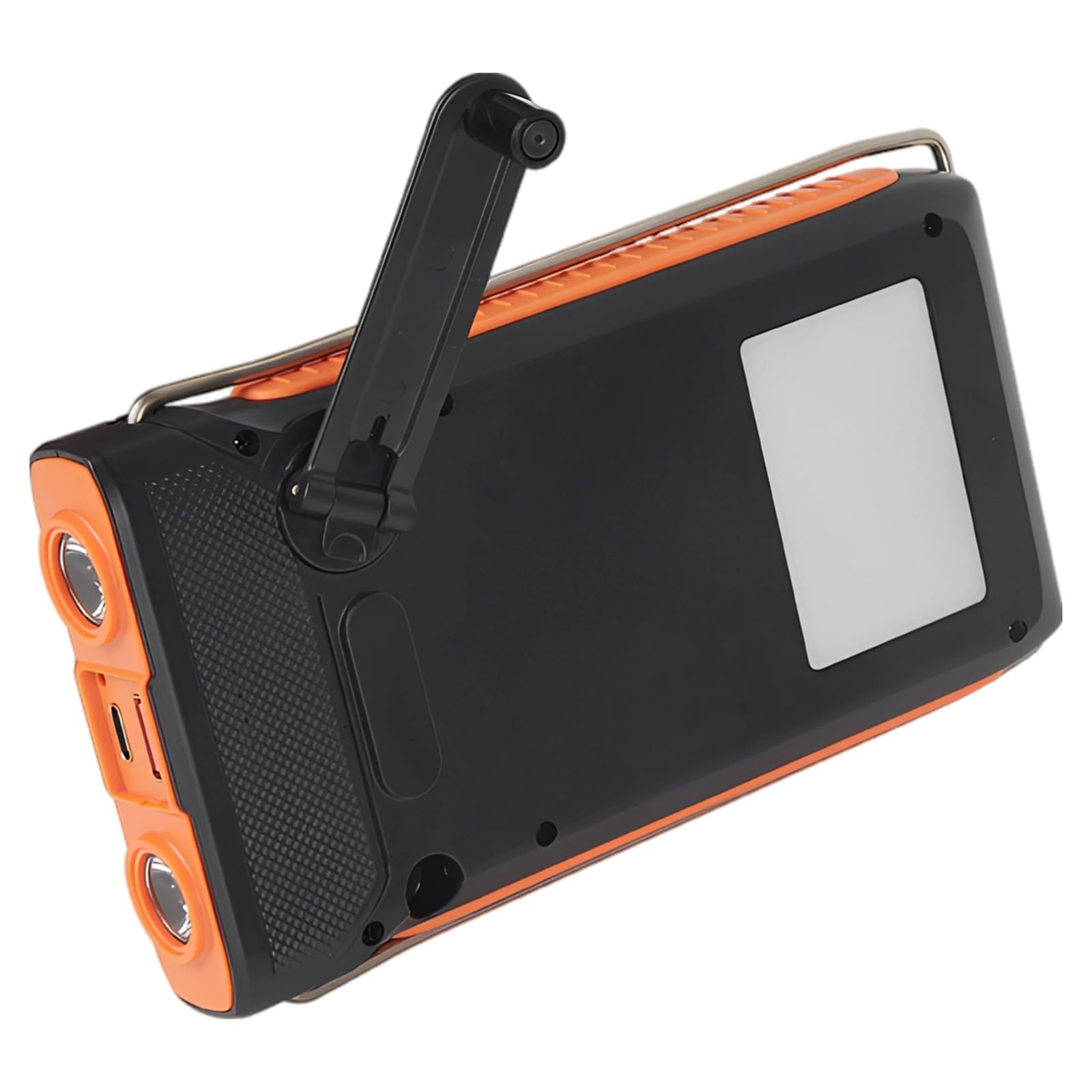 Solarny powerbank z korbą ręczną, przenośna ładowarka z dwoma wyjściami USB, awaryjne źródło zasilania, latarka kempingowa ze światłem do czytania, solidna obudowa ABS