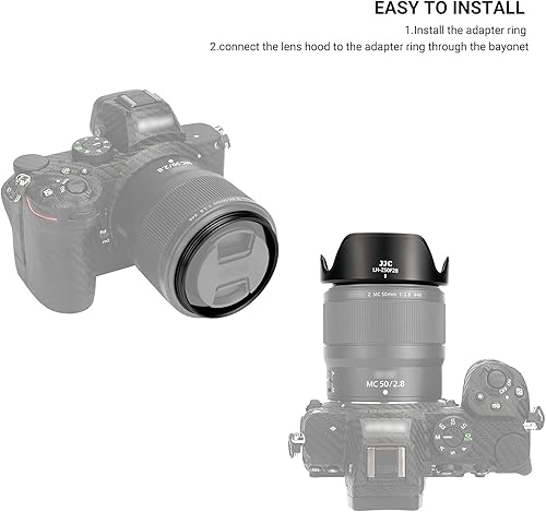 Miniatura 5 de Tulip Flower Lens Hood para Nikon NIKKOR Z MC 1.969in F2.8 Macro, parasol reversible para lente Nikon HN-41, compatible con filtros de 1.811in y