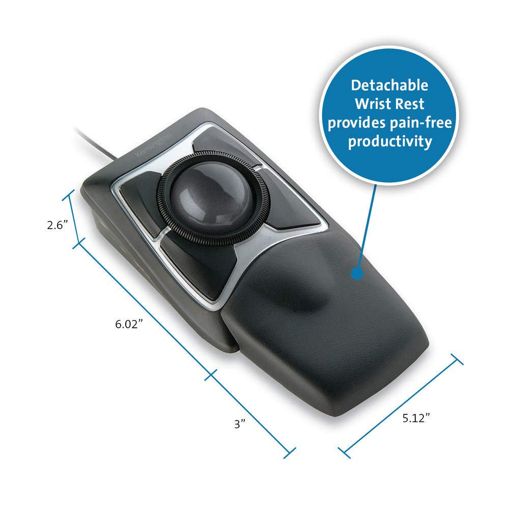 Kensington Expert Mouse Wired Ergonomic TrackBall Mouse for PC, Mac