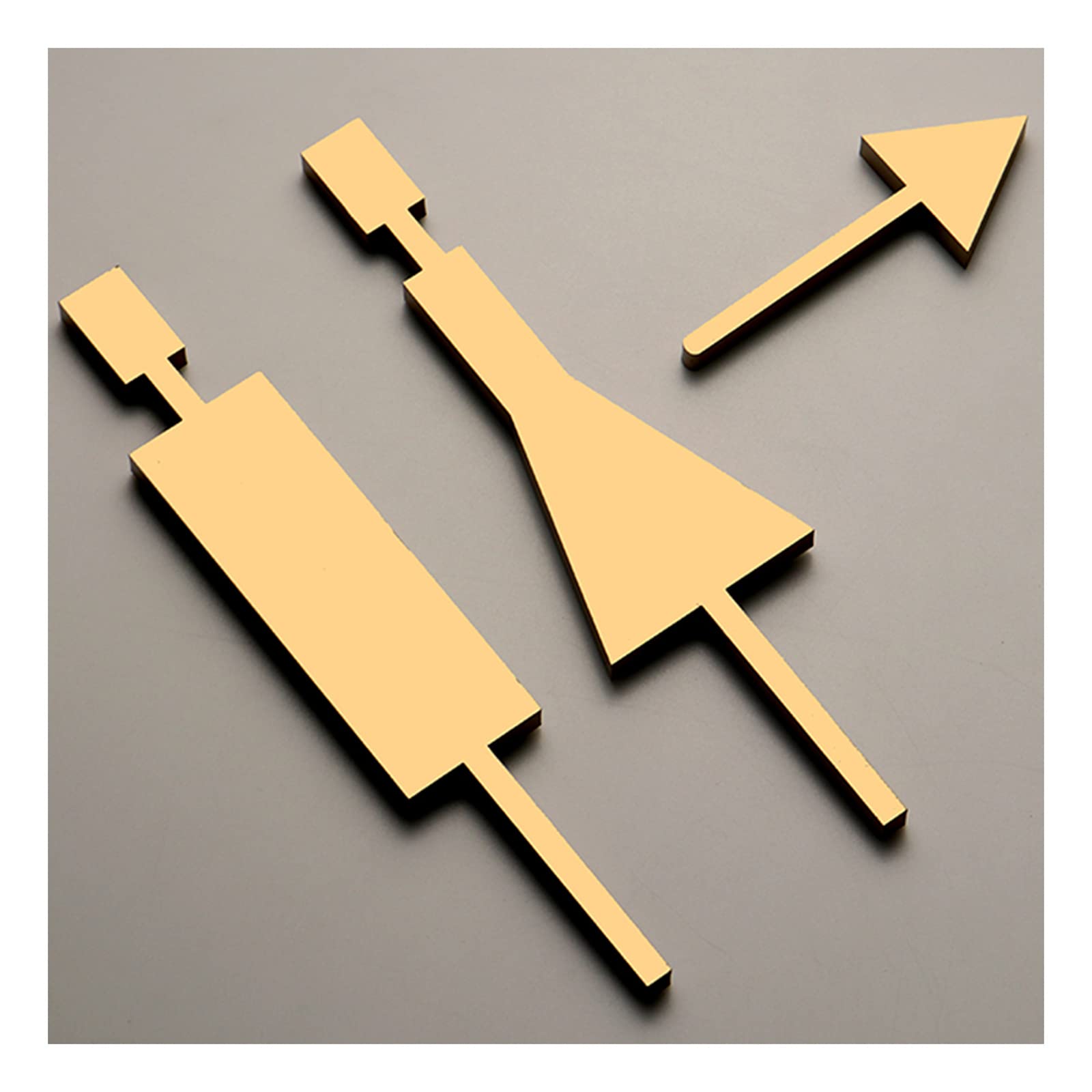 VNVFJKLO restroom sign, Men Women Restroom Sign with Arrow, Bathroom Directional, Easy Mounting, for Office Restaurants Hotels Supermarket Supplies(B)