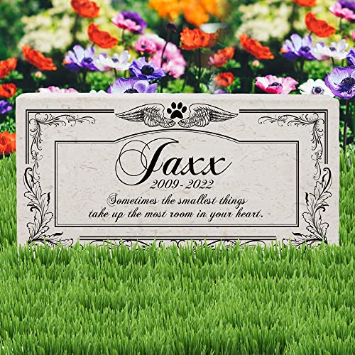 Personalized Pet Memorial Stone, 6X12 Custom Limestone Pet Grave Markers As Keepsake Or Pet Remembrance, Thoughtful Pet Loss Gifts For Bereaved Pet Owners, Personalized Memorial Gifts (Jaxx) #TOP5