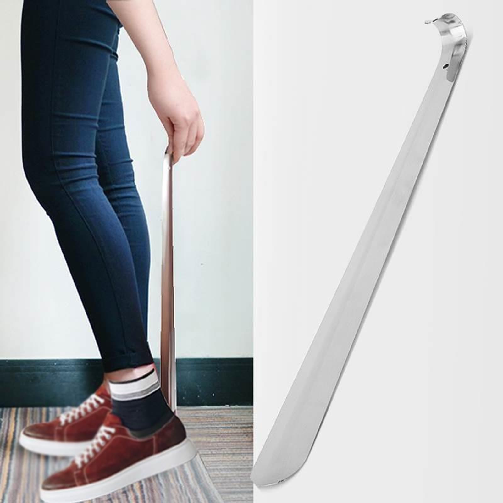Calzador Largo Ajustable de 15 a 80 cm, Ligero, sin Doblar, for Personas Mayores y Adultos