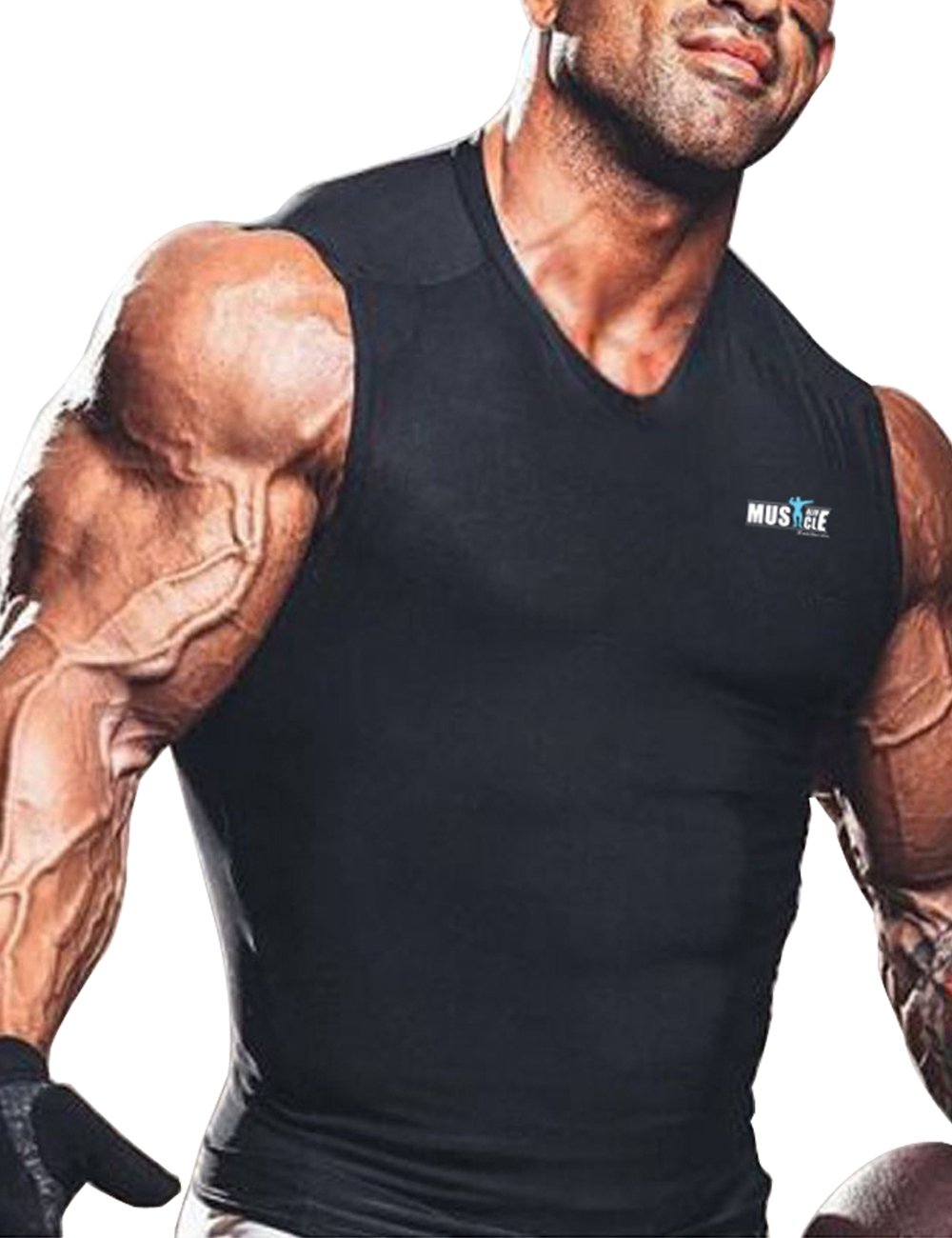 Muscle AliveMusclealive Mens Bodybuilding Slim Tank Tops Sleeveless Nylon and Spandex