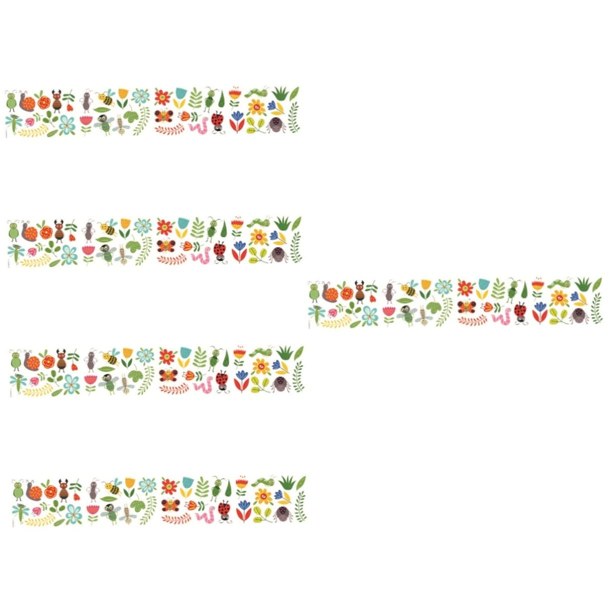 Yardwe 5 Juegos Pegatinas de Pared Infantiles Autoadhesivas de Flores y Animales Decoración para Habitaciones Quitar y Reubicar