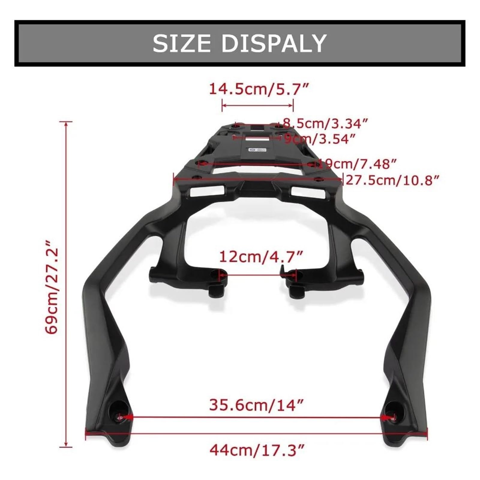 Portaequipajes Cubierta del Marco del Portaequipajes Trasero De Motocicleta Soporte para XADV 750 para Forza 750 (2025-2024) Portaequipajes Trasero para Motocicleta(Negro)