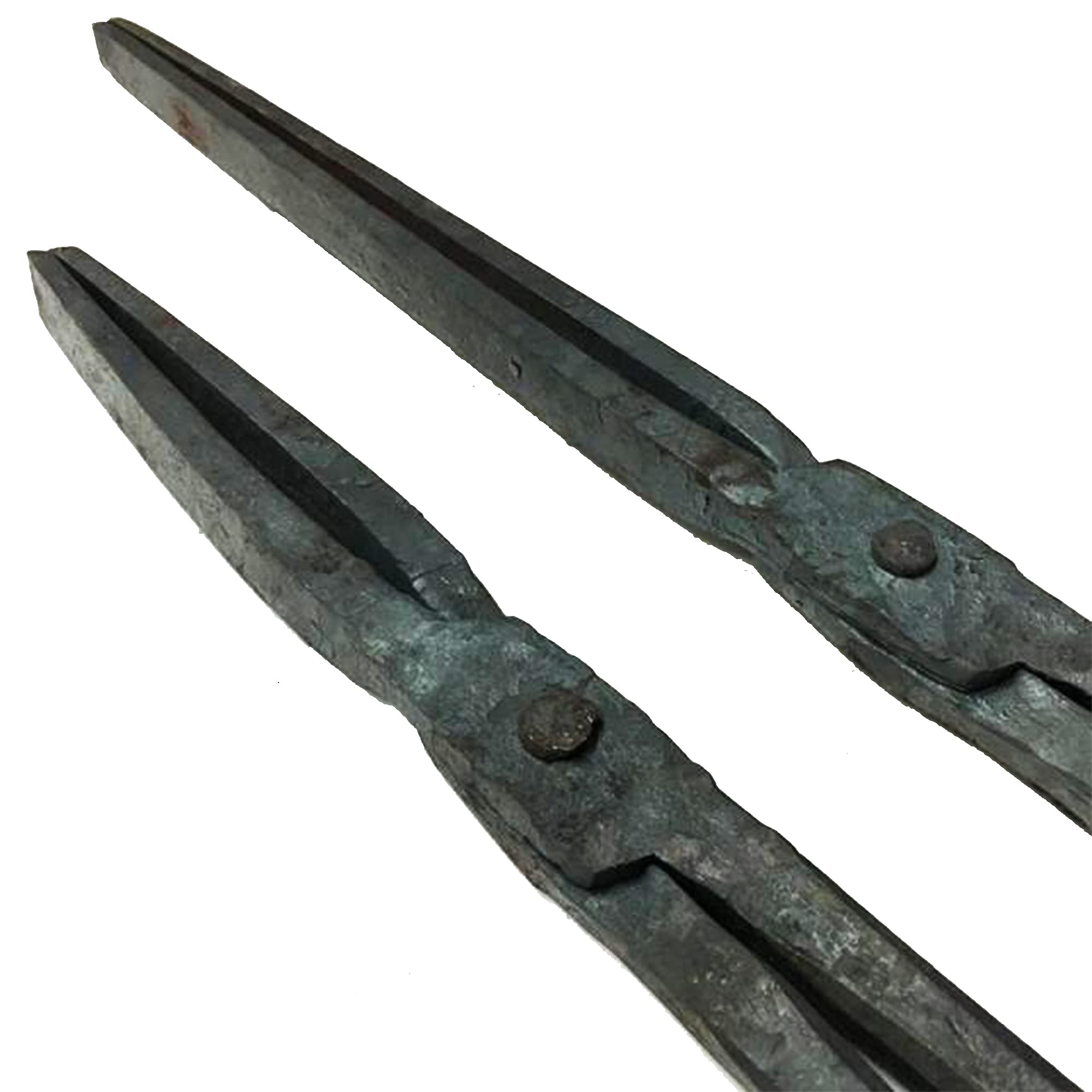 Tenaza de Forja Pinzas de Herrero Pinzas Planas Tenaza de Forja de Nariz Afilada Forja Del Yunque Del Herrero Del Ingeniero (2 Pinzas 45/55cm),B