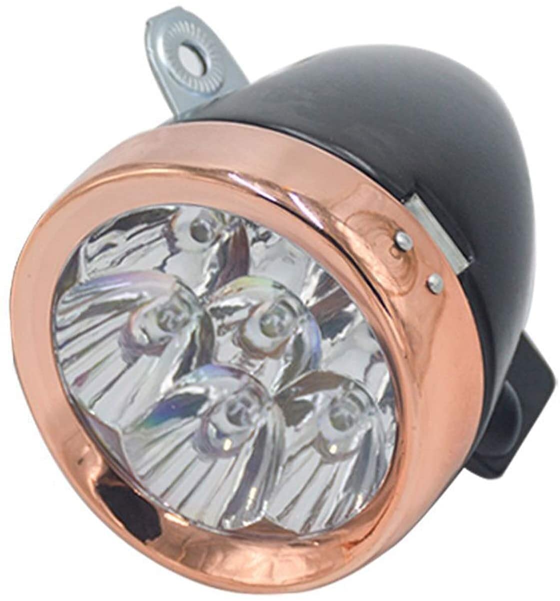 Retro usprawnione głowica rowerowa Super jasny LED Metal Chrome Rowery Reflektor