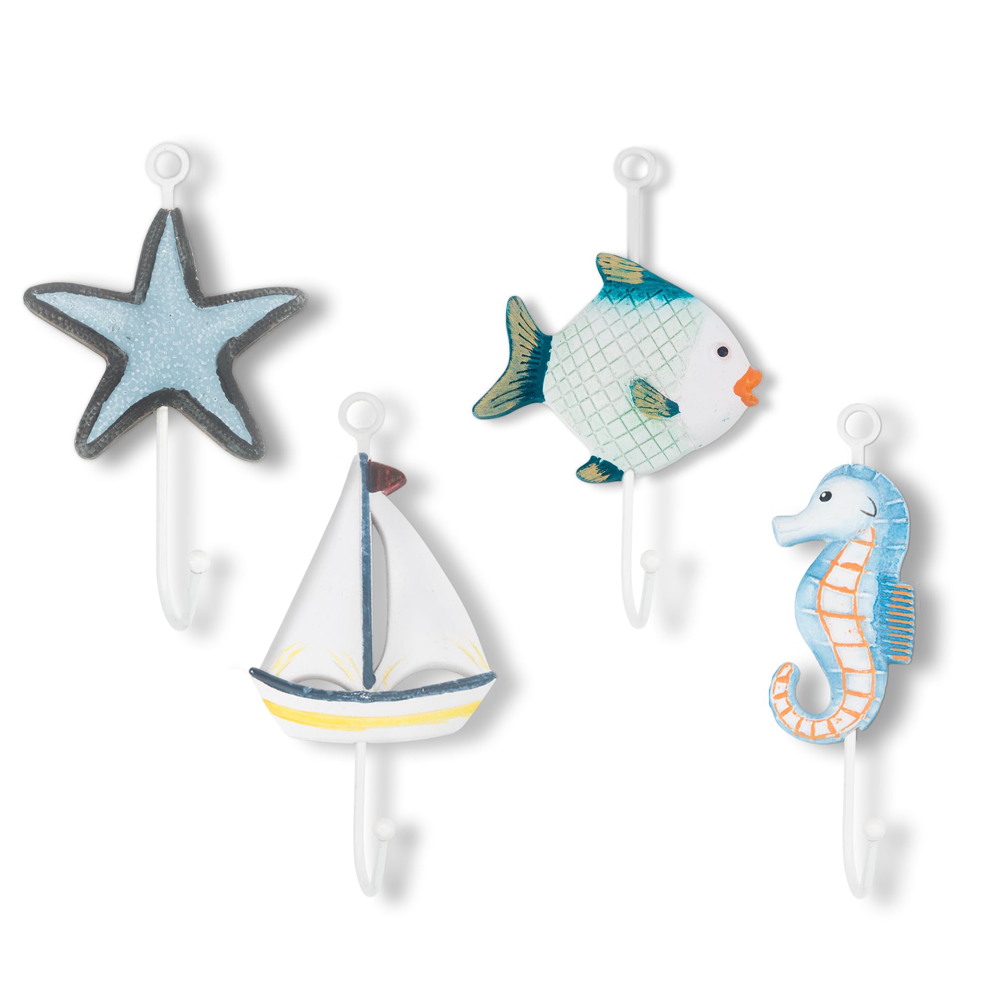 fish bathroom hooks Amazon.com: KYIEN Set of 4 Beach Towel Hanger Nautical Hooks for Wall  Bathroom Coastal Decorative Starfish Sailboat Fish Seahorse Holders and  Rack for Coat Clothes for Key Purse : Home & Kitchen