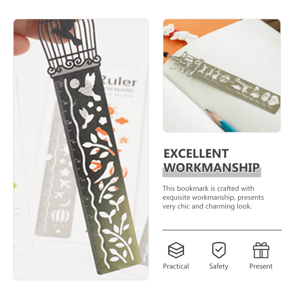 MAGICLULU 32 stuks metalen boekenleggers retro bladwijzers boekenlegger sjabloon voor kinderen cadeau voor mannen vintage bladwijzers bladwijzers lezen geschenken boekensteun uitgehold man