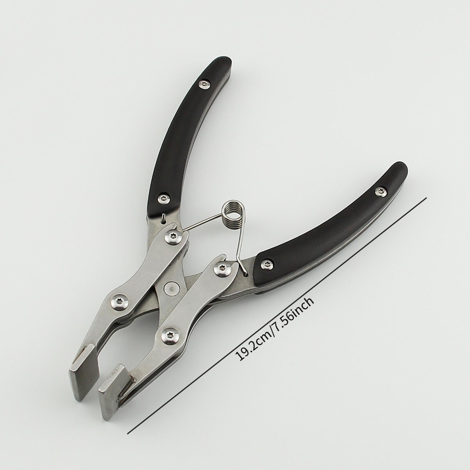 Alicates de Presión para Cuero, Alicates Planos, Alicates de Sujeción de Bordes para Trabajos en Cuero, Acero Inoxidable, Resistentes Al Desgaste, Aga, Mandíbula Máxima de 12 Mm
