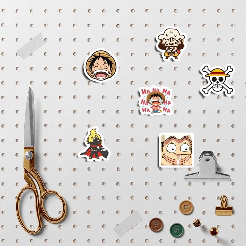 Image of 100+ PCS One Piece Anime Aesthetic Vinyl Self-Adhesive Stickers for Laptop, Journal, Bike Helmet, Diary, Guitar, Mobile Case - Waterproof Residue (One Piece)