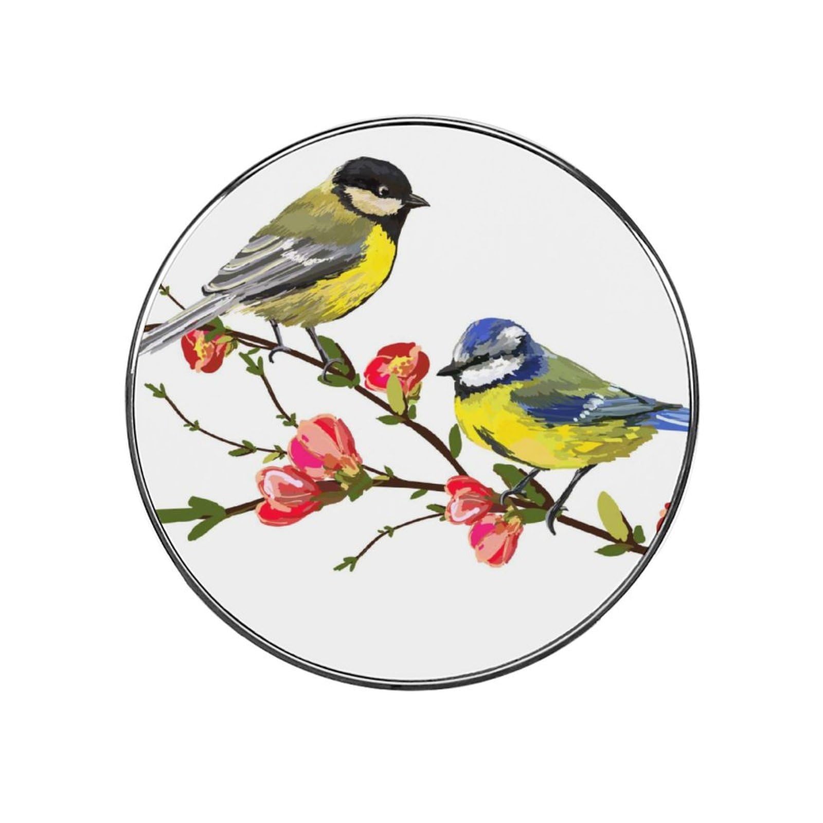 Flowers Birds Alloy Fridge Magnet For Office Cabinet Refrigerator Whiteboard Photo