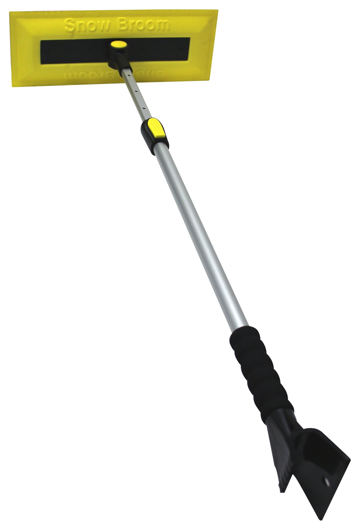Emsco Group1719-1 Bigfoot 52" Telescoping Snowbroom with 16" Swiveling Foam Blade Dual-Head Ice Scraper Brush Snow Broom