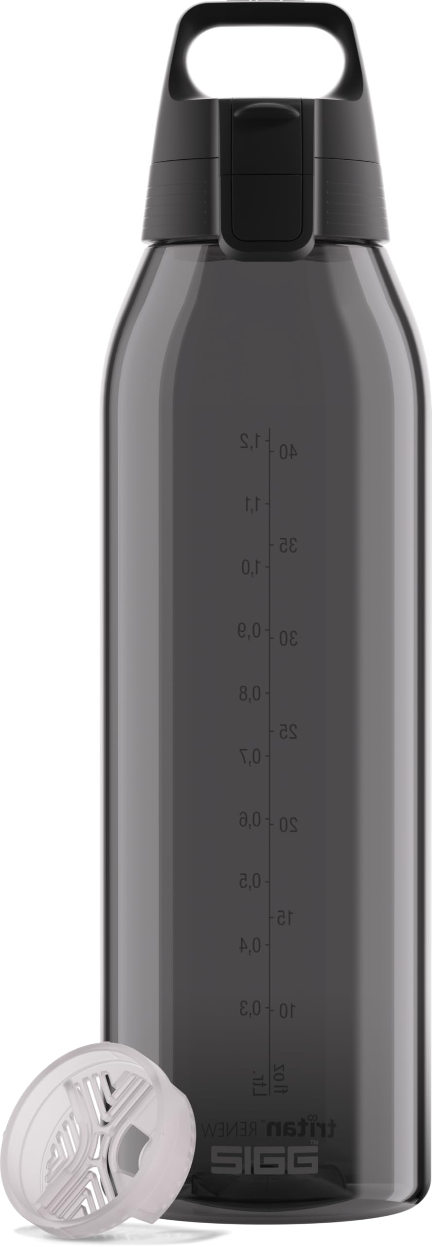 Sigg - Tritan Water Bottle - Total Color ONE Anthracite - Suitable For Carbonated Beverages - Dishwasher Safe - Leakproof - Featherweight BPA Free - 1.5L