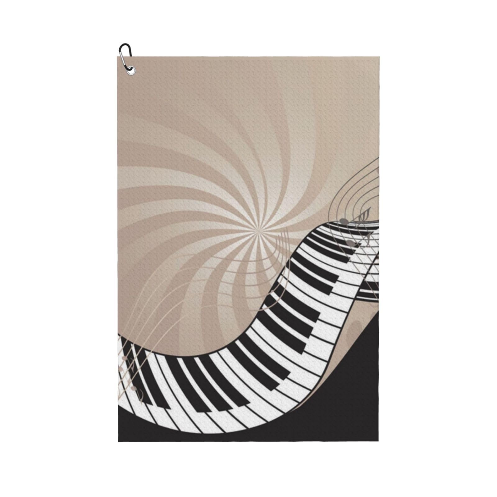 Hnnkloy Piano Keyboard, 16x24 in Portable Waffle Golf Towels with Carabiner Clip for Golf Bag