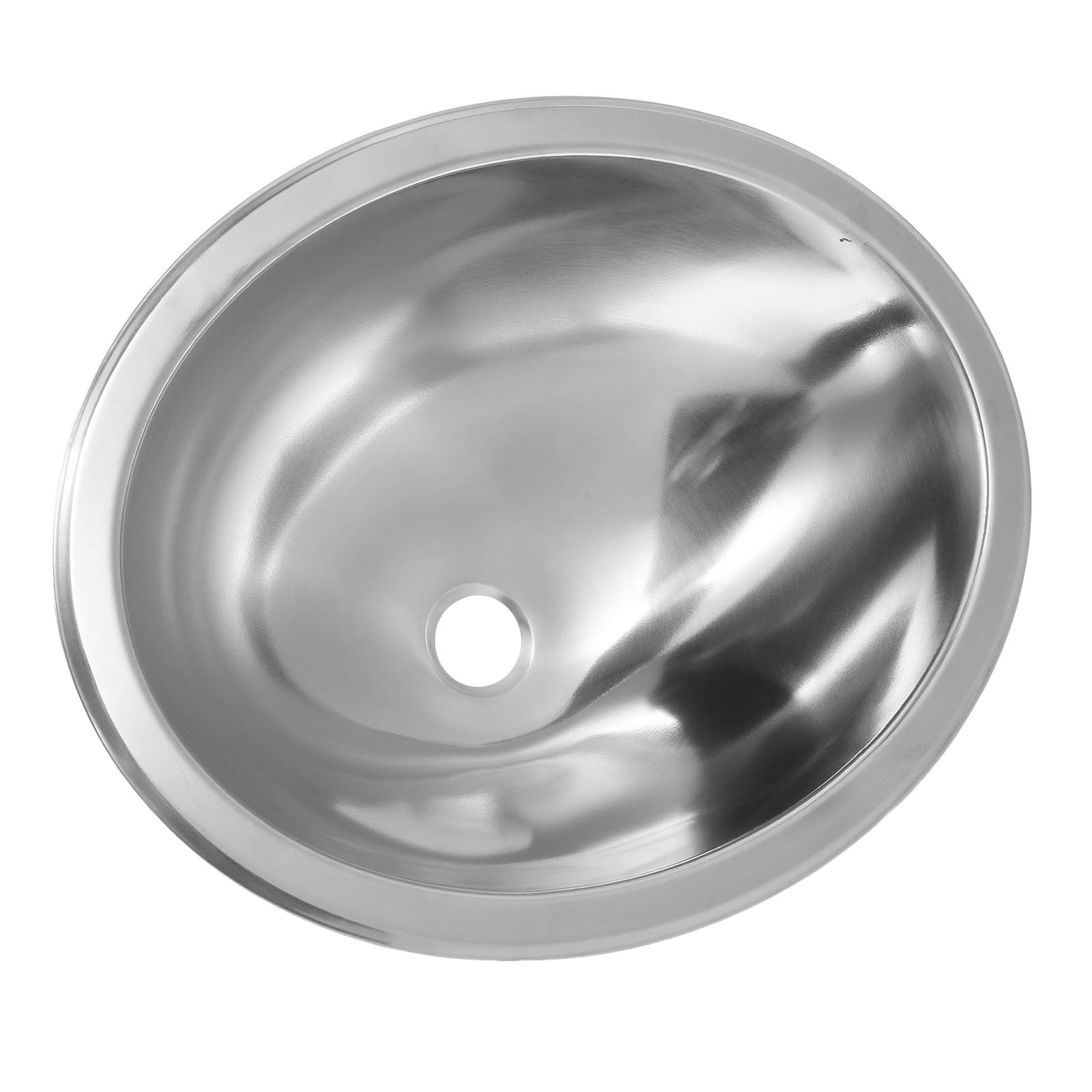 Lavello Ovale per, Lavello da Bagno per Lavaggio a Mano in Acciaio Inossidabile 304 con Scarico Fognario da 40 Mm, per Barca, Roulotte, Commerciale
