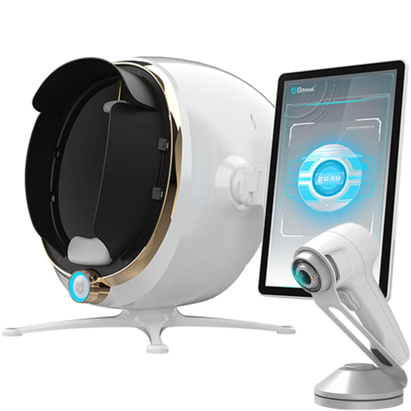 Skin Analyzer Viso 13,3" Display Multiangolo 8 Luci Diagnostiche 3 Modalità Report PDF Stampabile HD per Studi Estetici