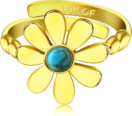 Toe Rings for Women 14k Gold Fillled Toe Ring Adjustable CZ Flower Simple Band Gold Toe Ring Beach Foot Jewelry