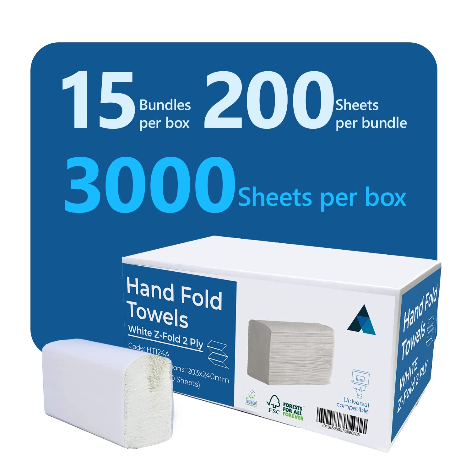 Amazon.com: Commercial Z-Fold Paper Hand Towels, 2 PLY - Pack of