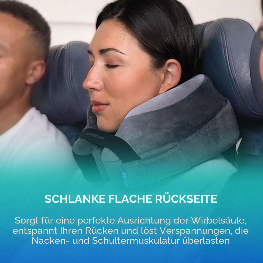Cabeau Evolution Earth Reisekissen aus luxuriösem Memory-Schaum, das Beste Reisekissen mit 360-Grad-Kopfstütze, Hals und Kinn (Wind)