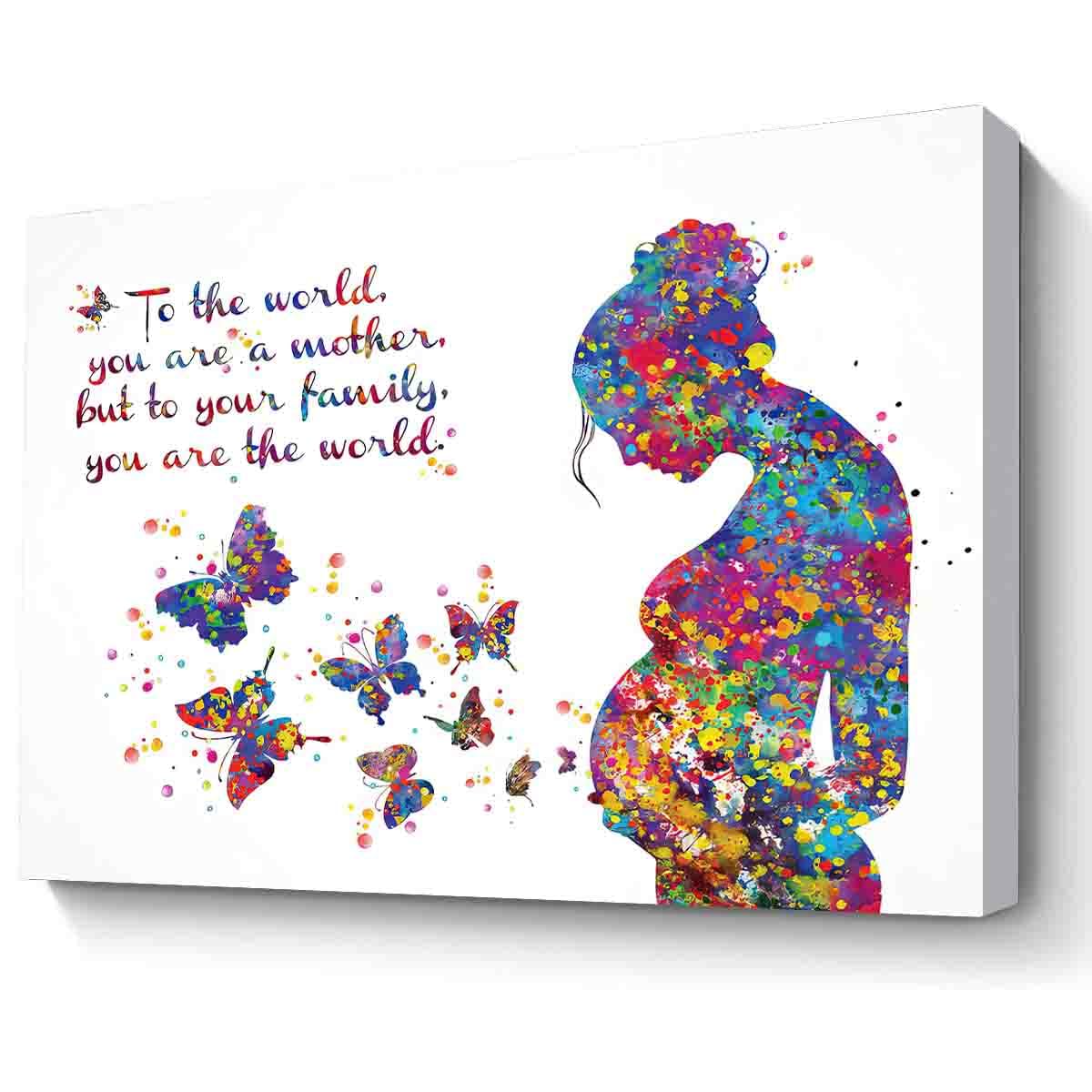 Vintage Medical Wall Art - Breastfeeding Mother Quote Watercolor Print, 12x18 Inch Framed Canvas - View #5